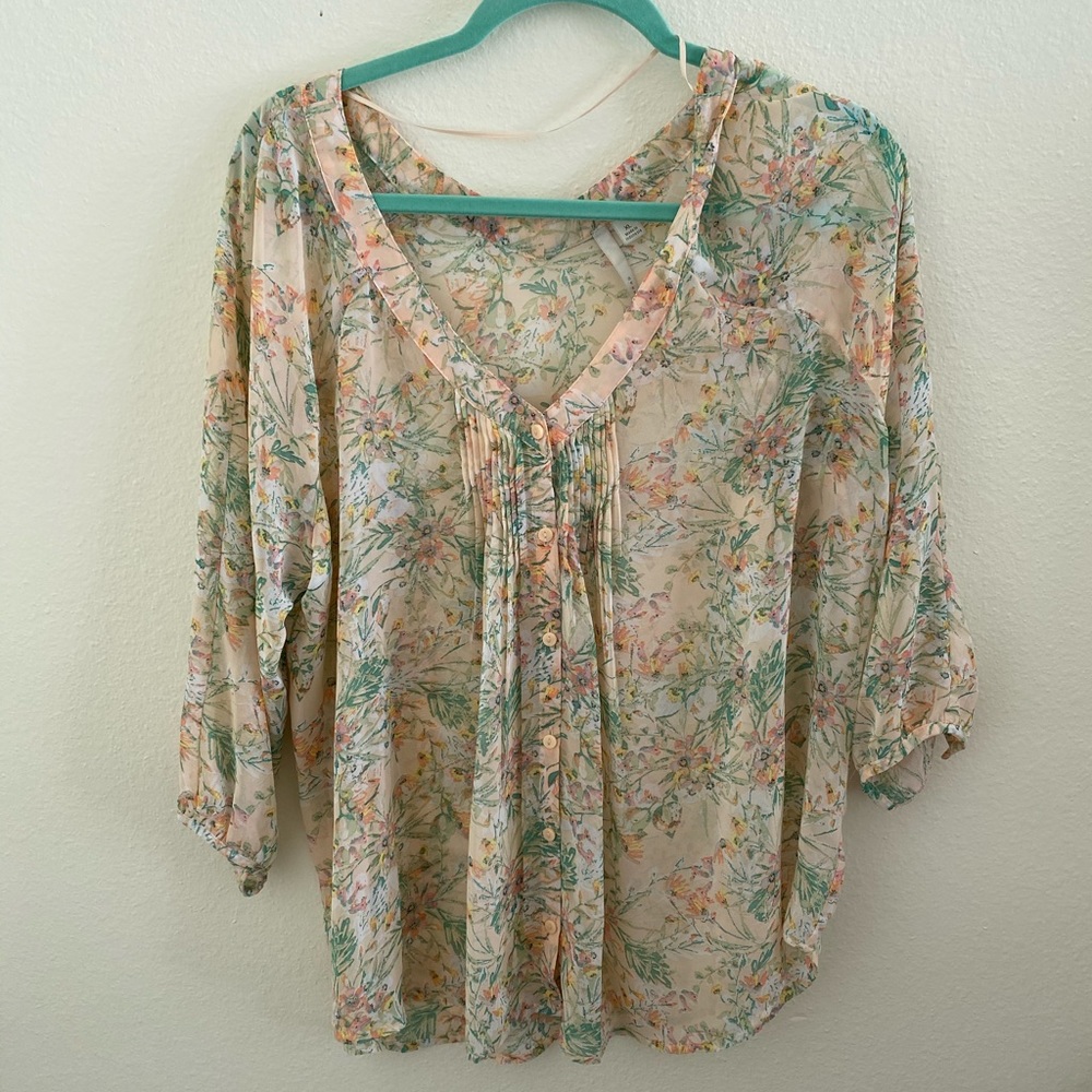 Lauren Conrad Floral Blouse XL